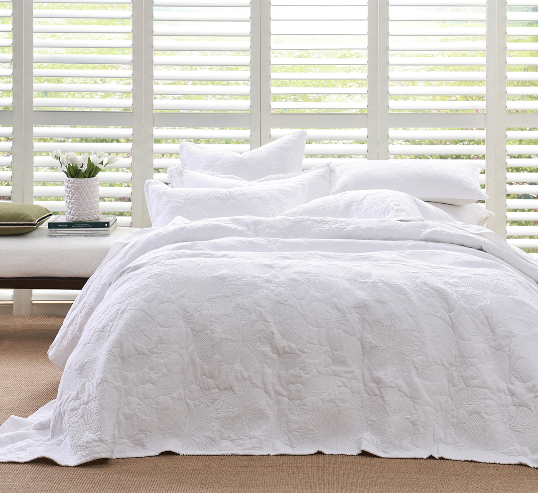 MM Linen Catalina White Bedspread Set  Embroidered Cotton image 3